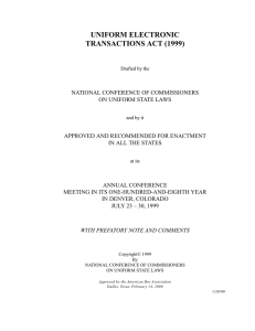 UNIFORM ELECTRONIC TRANSACTIONS ACT (1999)