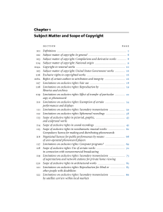 Chapter 1 Subject Matter and Scope of Copyright  