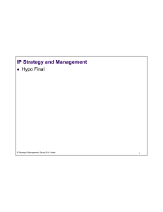 IP Strategy and Management Hypo Final 