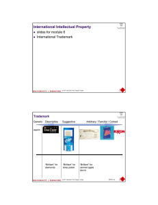 International Intellectual Property slides for module 6 International Trademark Trademark