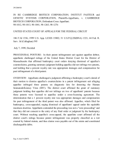 IN  RE  CAMBRIDGE  BIOTECH  CORPORATION; ... GENETIC  SYSTEMS  CORPORATION,  Plaintiffs-Appellants,  v. ...