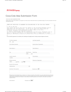 Coca-Cola Idea Submission Form