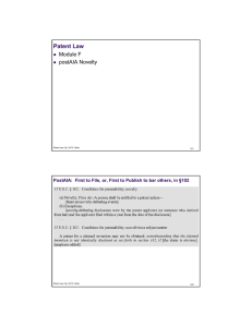 Patent Law Module F postAIA Novelty