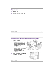 Patent Law Module H Enforcing Patent Rights System that is