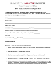 2016 Graduate Fellowship Application