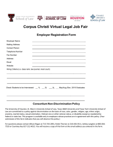 Corpus Christi Virtual Legal Job Fair Employer Registration Form