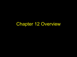Chapter 12 Overview
