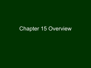 Chapter 15 Overview