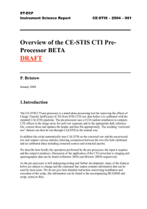 Overview of the CE-STIS CTI Pre- Processor BETA DRAFT P. Bristow