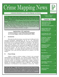 Crime Mapping News Volume 2 Issue 1 Winter 2000