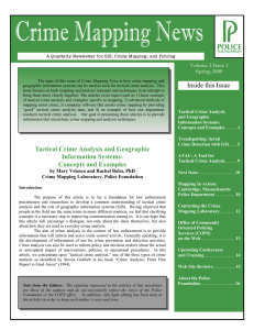 Crime Mapping News Inside this Issue Volume 2 Issue 2 Spring 2000