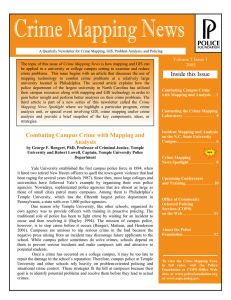 Crime Mapping News Inside this Issue Volume 7 Issue 1 2005