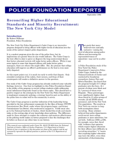 Reconciling Higher Educational Standards and Minority Recruitment: The New York City Model Introduction