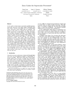 Data  Caches  for  Superscalar Processors* Toni  Juan