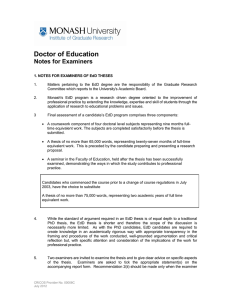 Doctor of Education Notes for Examiners