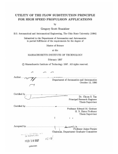 UTILITY  OF  THE  FLOW  SUBSTITUTION ... FOR  HIGH  SPEED  PROPULSION  APPLICATIONS