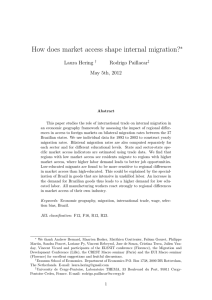 How does market access shape internal migration? ∗ Laura Hering Rodrigo Paillacar