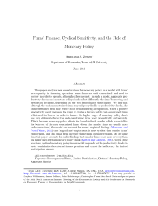 Firms’ Finance, Cyclical Sensitivity, and the Role of Monetary Policy