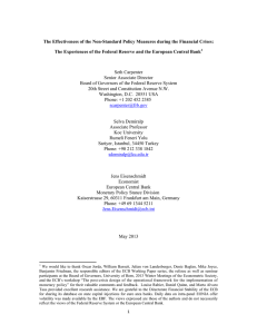 The Effectiveness of the Non-Standard Policy Measures during the Financial... The Experiences of the Federal Reserve and the European Central...