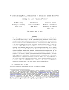 Understanding the Accumulation of Bank and Thrift Reserves