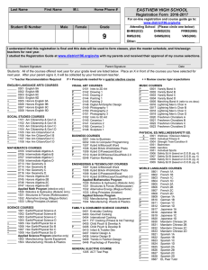 EASTVIEW HIGH SCHOOL Registration Form  2016-2017 Last Name