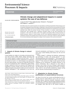 Climate change and adaptational impacts in coastal Louise B. Firth,* Nova Mieszkowska,