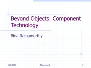 Beyond Objects: Component Technology Bina Ramamurthy 5/28/2016