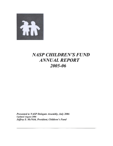 NASP CHILDREN’S FUND ANNUAL REPORT 2005-06