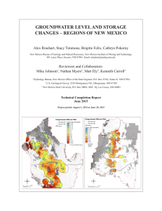 GROUNDWATER LEVEL AND STORAGE CHANGES – REGIONS OF NEW MEXICO