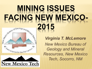 MINING ISSUES FACING NEW MEXICO- 2015 Virginia T. McLemore