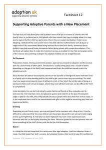 Factsheet 12 Supporting Adoptive Parents with a New Placement
