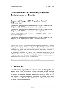 Determination of the Necessary Number of Technicians on the Faculty Tomislav Šuh