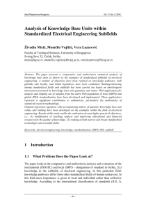 Analysis of Knowledge Base Units within Standardized Electrical Engineering Subfields