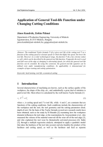 Application of General Tool-life Function under Changing Cutting Conditions