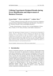 Utilizing Experiments Designed Results during Error Identification and Improvement of Business Processes