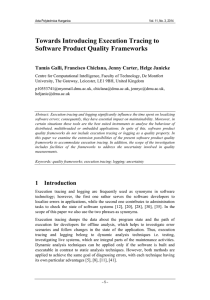 Towards Introducing Execution Tracing to Software Product Quality Frameworks