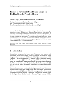 Impact of Perceived Brand Name Origin on Fashion Brand’s Perceived Luxury