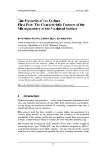 The Mysteries of the Surface Microgeometry of the Machined Surface
