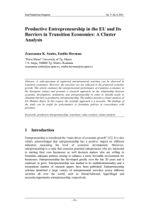 Productive Entrepreneurship in the EU and Its Analysis