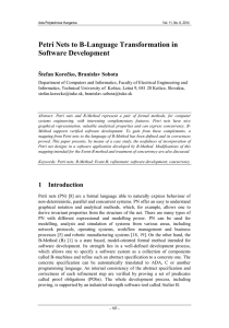 Petri Nets to B-Language Transformation in Software Development Štefan Korečko, Branislav Sobota