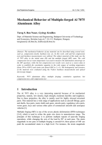 Mechanical Behavior of Multiple-forged Al 7075 Aluminum Alloy