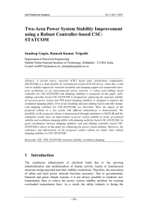 Two-Area Power System Stability Improvement using a Robust Controller-based CSC- STATCOM