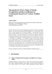 Thermoelectric Power Study of Nitride Precipitation and Recrystallization in