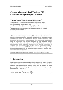 Comparative Analysis of Tuning a PID Controller using Intelligent Methods Vikram Chopra