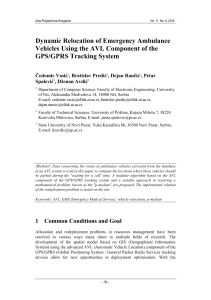 Dynamic Relocation of Emergency Ambulance GPS/GPRS Tracking System