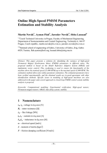 Online High-Speed PMSM Parameters Estimation and Stability Analysis Martin Novák , Jaroslav Novák