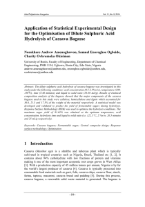 Application of Statistical Experimental Design Hydrolysis of Cassava Bagasse