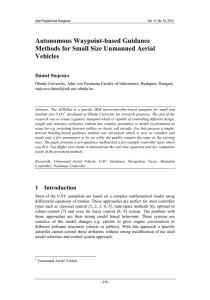 Autonomous Waypoint-based Guidance Methods for Small Size Unmanned Aerial Vehicles Dániel Stojcsics