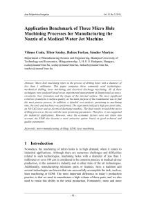 Application Benchmark of Three Micro Hole Machining Processes for Manufacturing the