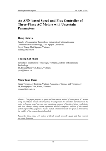 An ANN-based Speed and Flux Controller of Parameters Hung Linh Le